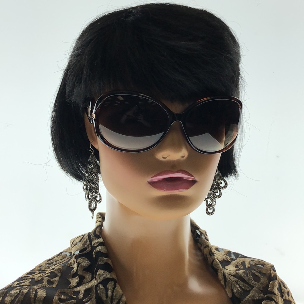 Oleg Cassini Big Round Tortoise Shell Frame Thick… - image 5